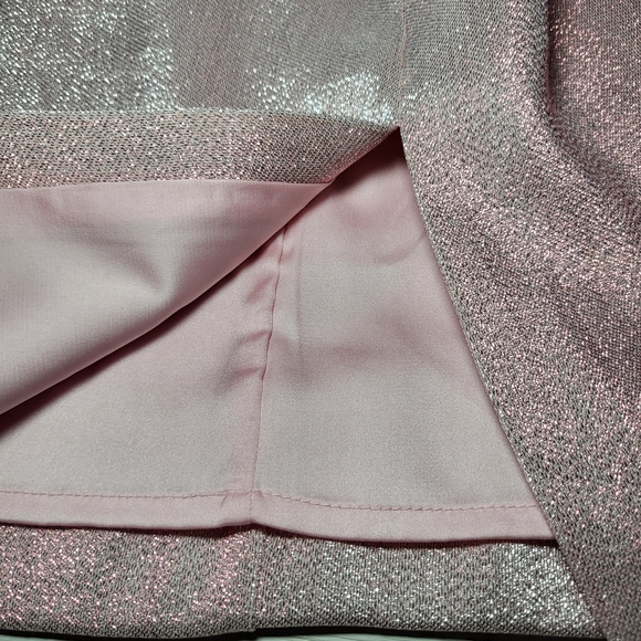 White Fox Dress Pink Metallic Shimmer Fairycore Coquette Barbiecore Spring - Picture 5 of 10